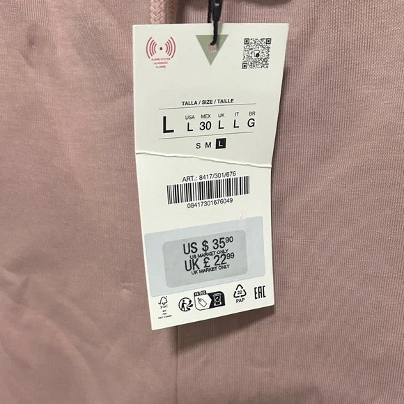 Zara Casual Pink Drawstring Pants - Picture 2 of 5